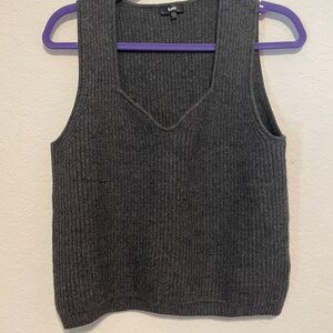 Knix Gray Knit Sleeveless Crop Large Sweater